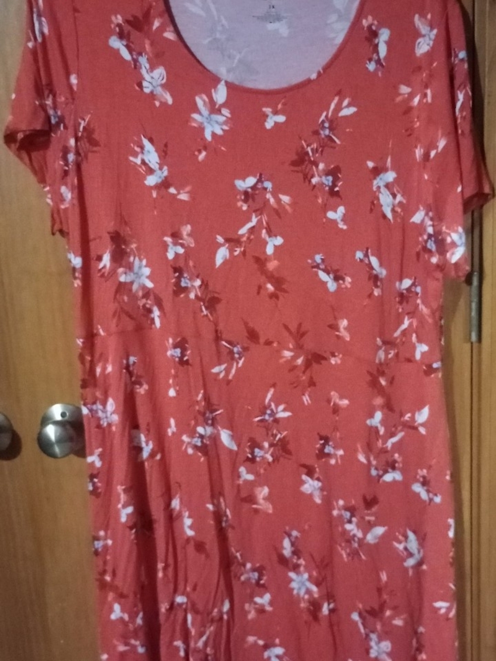 EVRI Coral Floral Scoop Neck Tunic